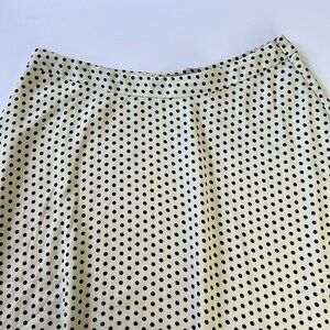 DownEast Women's Black Polka Dot & Cream A-line Knee-length Skirt, Size M